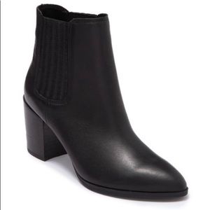 Steve Madden Leather Chelsea Stacked Heel Boot